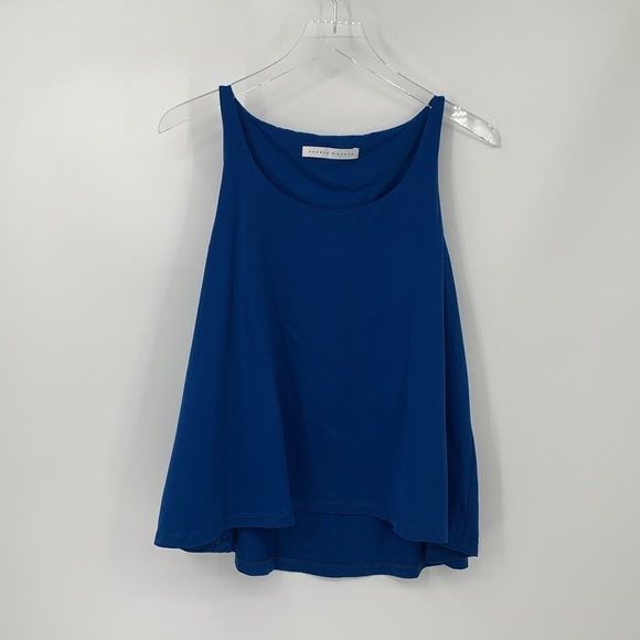 Susana Monaco scoop neck flared tank top shirt blouse jersey knit blue new Small - Picture 1 of 4